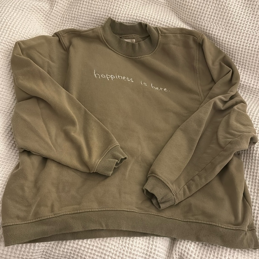 Kristinmade “Happiness Is Here” Crew Sweatshirt
